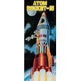 thumbnail image 2 of Retrobot 8x14 White Modern Wood Framed Museum Art Print Titled - Atom Rocket-15, 2 of 4