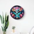 thumbnail image 4 of 14 Inch Wall Clock Battery Operated Silent Clock Decorative for Office, Kitchen, Outdoor, Living Room，Skull Floral Mexico Charming, 4 of 4