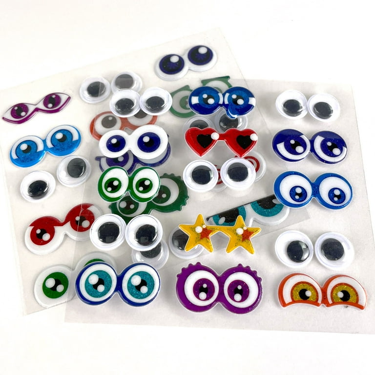 Hello Hobby Fun Glitter Sticker Eyes and Googly Eyes, Multi-Color