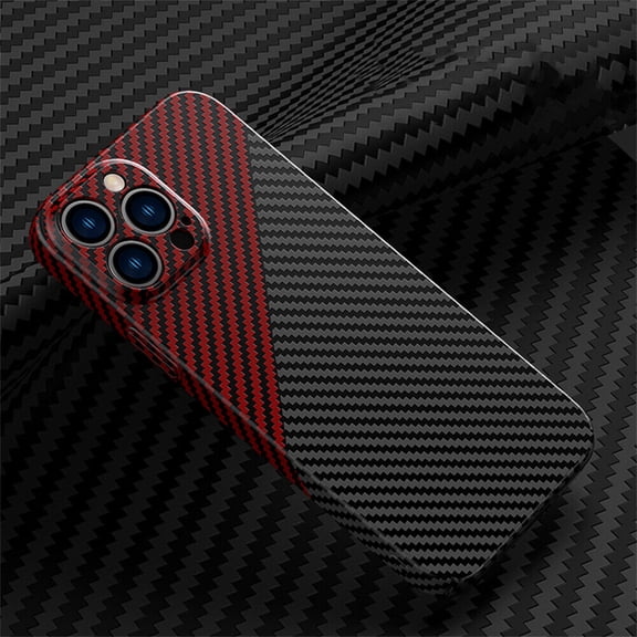 ELEHOLD Carbon Fiber Texture Case for iPhone 15 Pro Max 6.7", Slim Thin Support Wireless Charging Shockproof Anti-Scratches Protetive Case for iPhone 15 Pro Max,Blackred