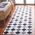 thumbnail image 2 of SAFAVIEH Santa Clara Elwyn Geometric Polyester Machine Washable Runner Rug, Ivory/Grey Black, 2'6" x 8', 2 of 10