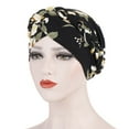 thumbnail image 3 of GILIGEGE African Turban for Women Knot Pre-Tied Bonnet Beanie Cap Headwrap,Cancer Chemo Beanies Bandana Headwrap Head Scarf Hijab Cap Head Braid Pre-Tied Hat Ethnic Headwear Wrap Baseball Caps, 3 of 4