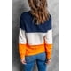 thumbnail image 1 of ABPHQTO Sudadera de mujer colorblock naranja con costuras en contraste y aberturas, 1 of 5