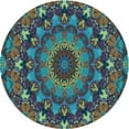 thumbnail image 1 of Ahgly Company Machine Washable Indoor Round Transitional Black Area Rugs, 3' Round, 1 of 7