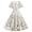 White, variant on Women’S Vintage Floral Embroidered Lace Midi Dress, Round Neck Short Sleeve Sheer Mesh A-Line Evening Party Dress, Premium Lace Fabric, 1pc, Sizes S M L XL XXL