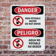 thumbnail image 4 of (2 Pack) Non-Potable Water Do Not Drink Bilingual OSHA Danger Sign 10 Inch X 14 Inch Plastic Sign, Weather Resistant, UV Protected for Workplace, Business, and Construction Site, Made, 4 of 8