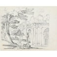 thumbnail image 2 of Joseph-Marie Vien 24x20 Gold Ornate Framed and Double Matted Museum Art Print Titled - Loggia and Statuary in an Italian Garden (1744-1750), 2 of 4
