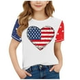 thumbnail image 2 of MKOSPLRT USA Flag Tee Shirt for Kids Boys Girls 3-15 Years Crew Neck Patriotic Tees Short Sleeve 4th of July Raglan Tee Shirts, 2 of 4