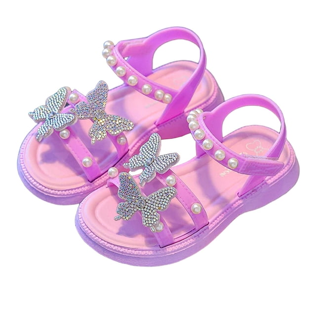 Sandals for Girls, Soft Sole Beach Shoes, Bow Princess Design for Summer
