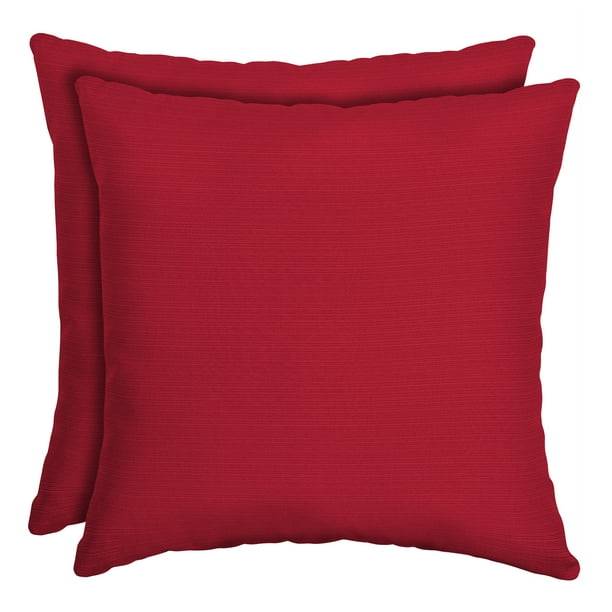 Better Homes and Gardens Outdoor Patio 16" Toss Pillow, Set of Two, Really Red