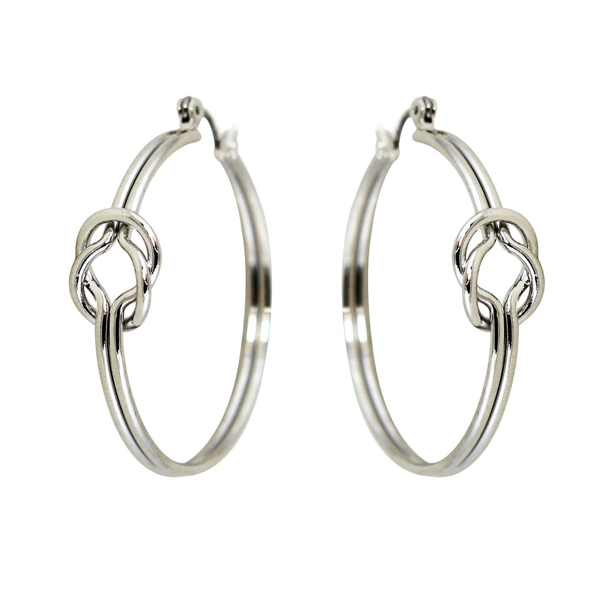 Love Knot Hoop Earrings Silver - Walmart.com