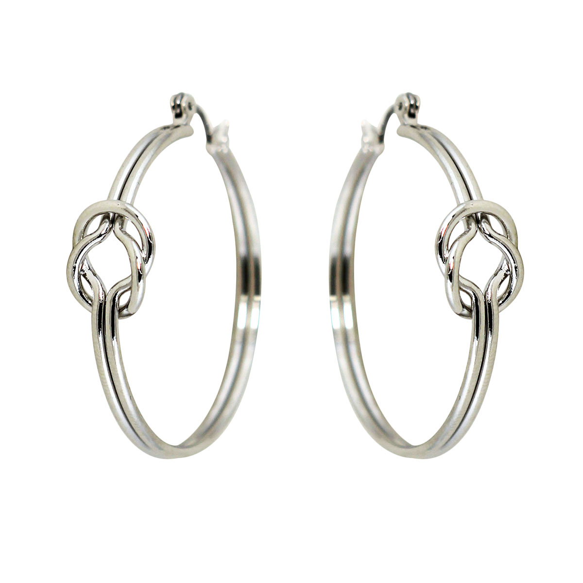 Love Knot Hoop Earrings Silver
