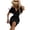 Black, variant on Women's Surplice Short Sleeve Mini Dress with ninety five percent polyester and five percent spandex chic look