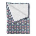 thumbnail image 2 of Vintage Soft Flannel Fleece Blanket, Repeating Sketch Pattern Vintage Office Concept with Tea Cup Typewriter and Roses, Cozy Plush for Indoor and Outdoor Use, 50" x 70", Multicolor, by Ambesonne, 2 of 5