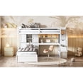 thumbnail image 5 of Twin Over Loft Bed In White With Built-in Desk And Storage Space Including Desk, Shelf Staircase Setup, 5 of 7