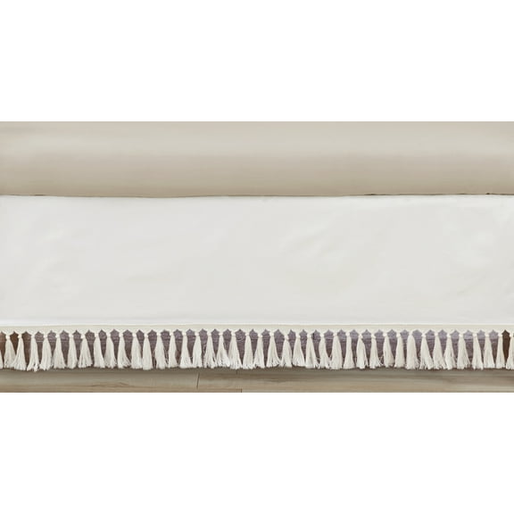 Desert Sun Taupe Fringe Dust Ruffle Crib Skirt Boy or Girl by Sweet Jojo Designs