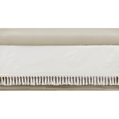 UPC: 0846480093565 | Desert Sun Taupe Fringe Dust Ruffle Crib Skirt Boy or Girl by Sweet Jojo Designs