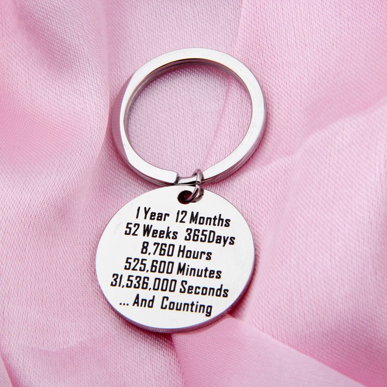 1 Year and Counting Keychain Anniversary Gift Wedding Jewelry Couple Gift  For Wife/Husband 