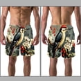 thumbnail image 3 of luoweisi Men's Beach Shorts Quick Dry Swim Trunks with Mesh Lining Woodpecker 2XL, 3 of 5