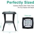 thumbnail image 2 of BOBOKY Outdoor Side Table with Storage Wicker Patio Side Table, Tempered Glass Top End Table for Balcony Porch Deck, 18"D x 18"W x 22.6"H,Black, 2 of 8