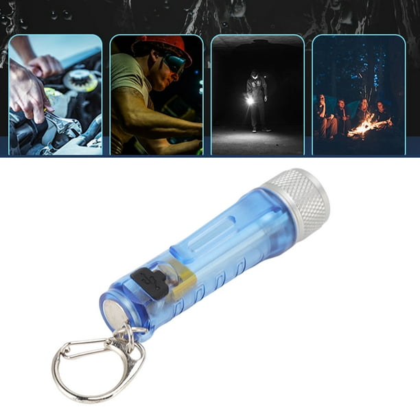 Keychain Flashlight Mini LED Flashlight Long Range Super Bright LED Flashlight USB Rechargeable Key Ring Tiny Light Torch For Supplies Camping