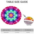 thumbnail image 6 of Colorful Rainbow Tie Dye Spiral Pattern Round Fitted Tablecloth with Elastic Edge,Dining Table Cover Waterproof,Outdoor Round Tablecloth for Camping,Dining,Indoor and Outdoor, 6 of 7