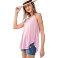 thumbnail image 2 of URBAN DAIZY Women's Casual Sleeveless Top Scoop Neck Round Hem Loose Fit Flowy Tunic Basic Tank T Shirt UD02_T21074 Baby Pink M, 2 of 6
