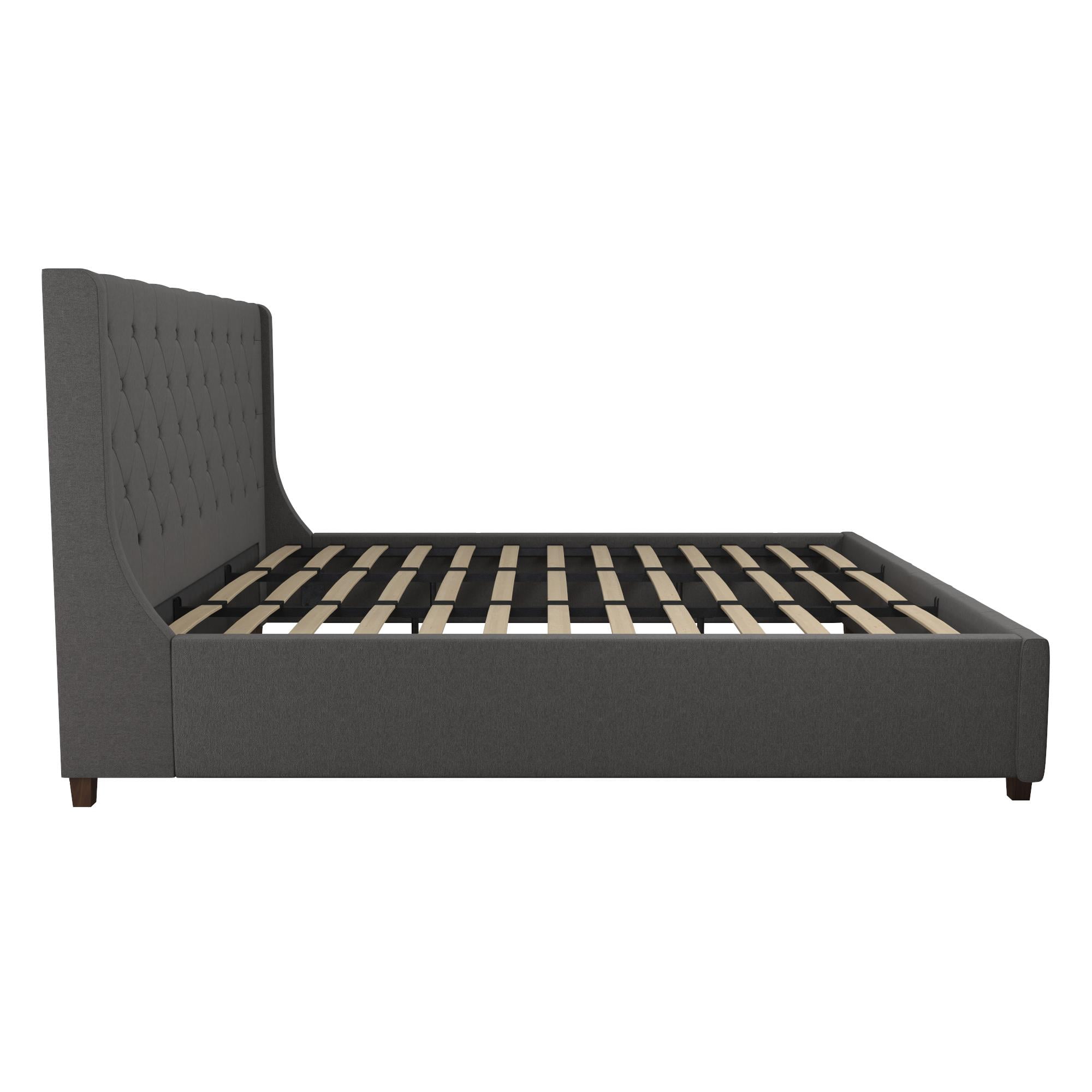 CosmoLiving by Cosmopolitan Mercer Upholstered Bed, King, Gray Linen