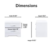 ClickDecor Hudson 2 Drawer Nightstand White