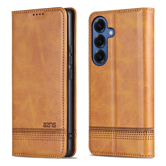 Mynvo Flip Case for Samsung Galaxy S26 FE, PU Leather Wallet Phone Case with Card Slots, Cash Pocket, Magnetic Closure Kickstand Full Body Protective Cover, Yellow