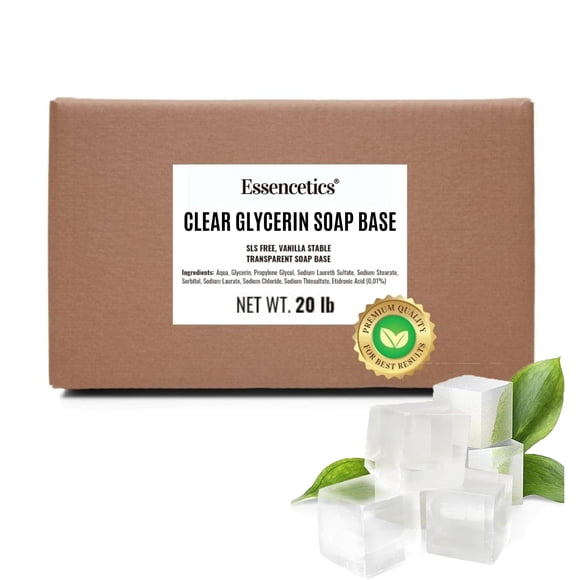 Base de jabón de glicerina transparente Essencetics 9 kg vegana sin SLS