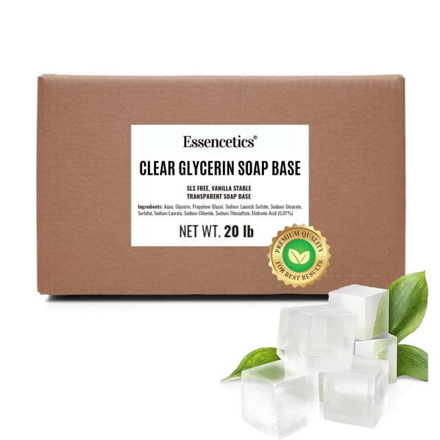 Base de jabón de glicerina transparente Essencetics 9 kg vegana sin SLS