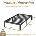 thumbnail image 2 of FSCHOS 12 Inch Twin Size Bed Frame, Heavy Duty Metal Platform, No Box Spring Needed, Easy Assembly, Black, 2 of 5