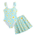 thumbnail image 1 of Odeerbi 13-16 Años Traje de Baño de Una Pieza Para Niñas Con Falda de Baño Con Impresión de Margarita Traje de Baño de Playa de Dos Piezas, 1 of 8