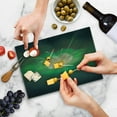 thumbnail image 5 of Fractal Cutting Board, Digital Abstract Floral Pattern in Tones Flower Blooms Illustration Image, Decorative Tempered Glass Cutting and Serving Board, Small Size, Hunter Green, by Ambesonne, 5 of 5