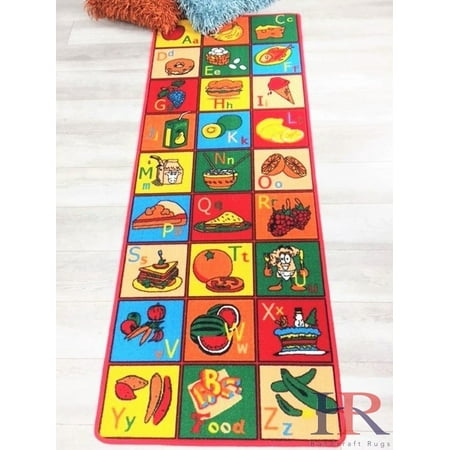 ABC/Alphabet Food/Fruits Kids/Boys/Girls/Children/Toddler Educational Play mat for School/Daycare/Nursery Non-Slip Area Rug/Carpet-Teachers/Students Best Friend (Best Playmats For Babies Australia)