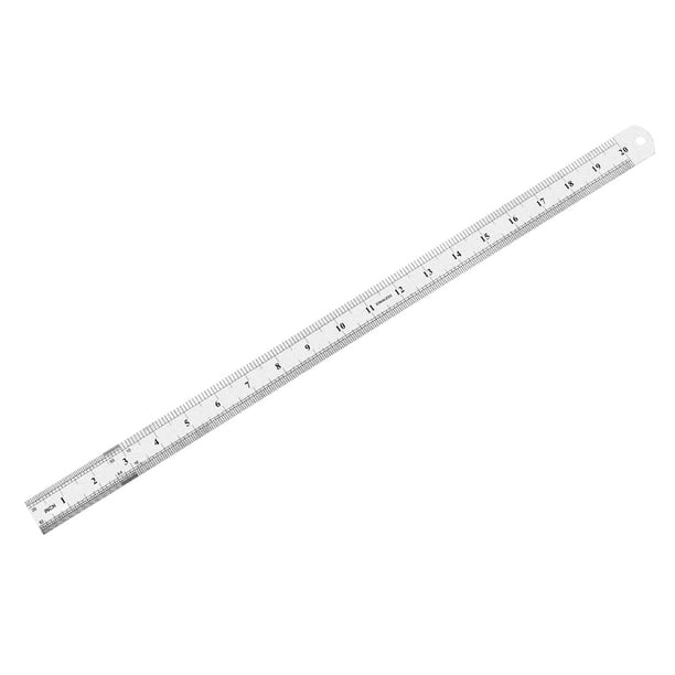 Regla Recta Uxcell de 20 Pulgadas Herramienta de Medición 0.03'' Grosor Acero Inoxidable Tono Plateado 1pcs