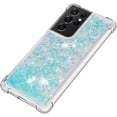 thumbnail image 6 of Compatible with Samsung Galaxy S21 Ultra Case Glitter Liquid Cute Clear Phone Case Floating Quicksand Shockproof Protective Bumper Soft TPU Case for Samsung Galaxy S21 Ultra Star Blue YB, 6 of 12