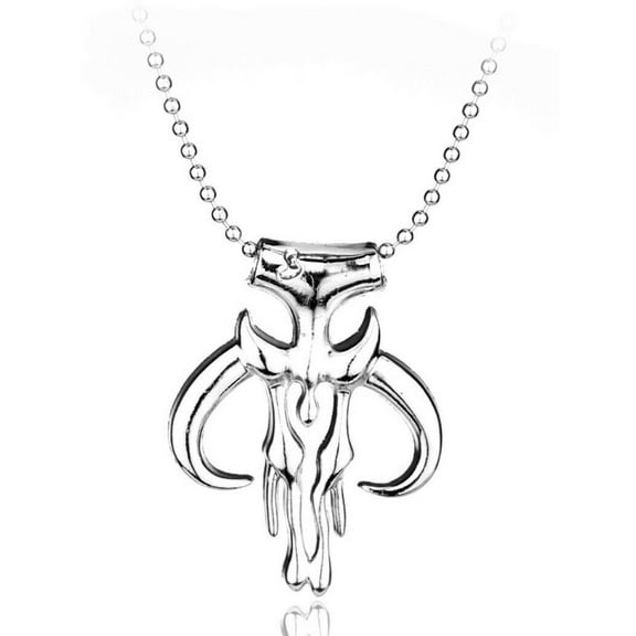 Star Wars Silver Mandalorian Logo Metal Pendant Necklace