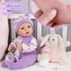 thumbnail image 3 of Muñeca Reborn Aori Relike Girl de 18 pulgadas con ropa morada, 3 of 8
