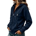 thumbnail image 6 of Enjoytime Womens Zip Up Hoodies Solid Color Long Sleeve Hooded Jacket 2026 Fall Winter Fleece Trendy Casual Sweatshirt, 6 of 6