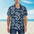 thumbnail image 2 of Fotbe Dragons Camisa Hawaiana para Hombre Unisex – Camisa Casual de Verano con Botones de Manga Corta de Algodón y Lino,Large, 2 of 7
