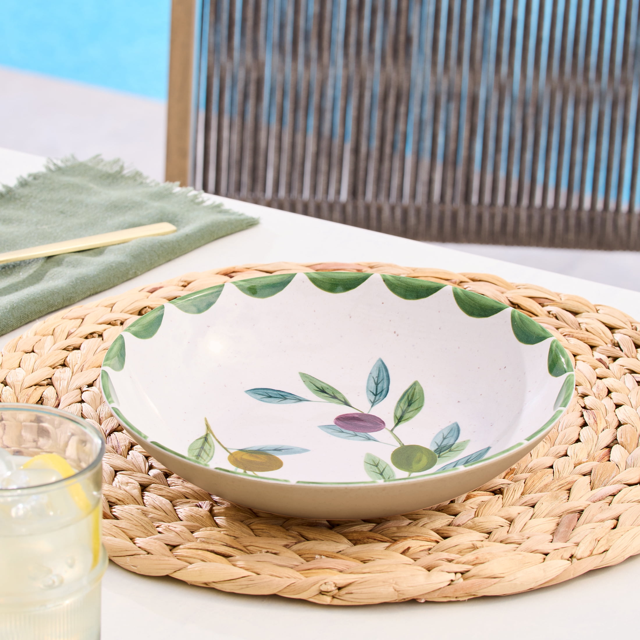 Better Homes & Gardens 4-Pack Olive Color Dinner Bowls, Durable & Stylish