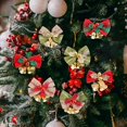 thumbnail image 4 of 10 piezas de lazos de lino navideños para decorar el árbol de Navidad. Mini colgantes para decorar centros comerciales., 4 of 6
