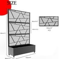 thumbnail image 2 of Metal Privacy Screen with Planter Box, 73"x 47"x 16" Garden Decorative Planter Box  with Trellis & Wheels for for Climbing Plants, Vegetable, Vines, 2 of 7