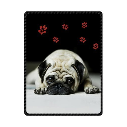 CADecor Pug Dog Fleece Blanket Throw Blanket 58x80 inches