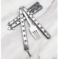thumbnail image 4 of 2 Pcs Butterfly Fork And Spoon Set, Tactical Butterfly Spoon Folding Stainless, 4 of 5