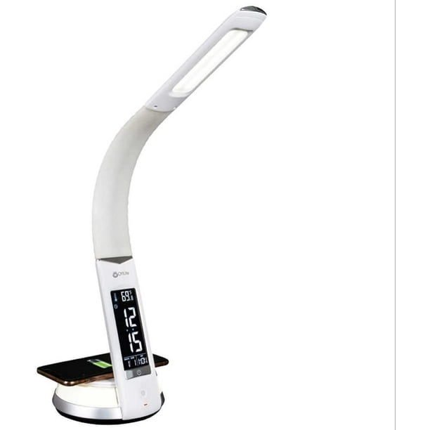 Ottlite Wellness Series Wireless Charging Lamp White & Silver