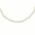 thumbnail image 2 of 925 Sterling Silver Rhodium-Plated 5-6mm White Freshwater Cultured Pearl Necklace 16 Inch, 2 of 3