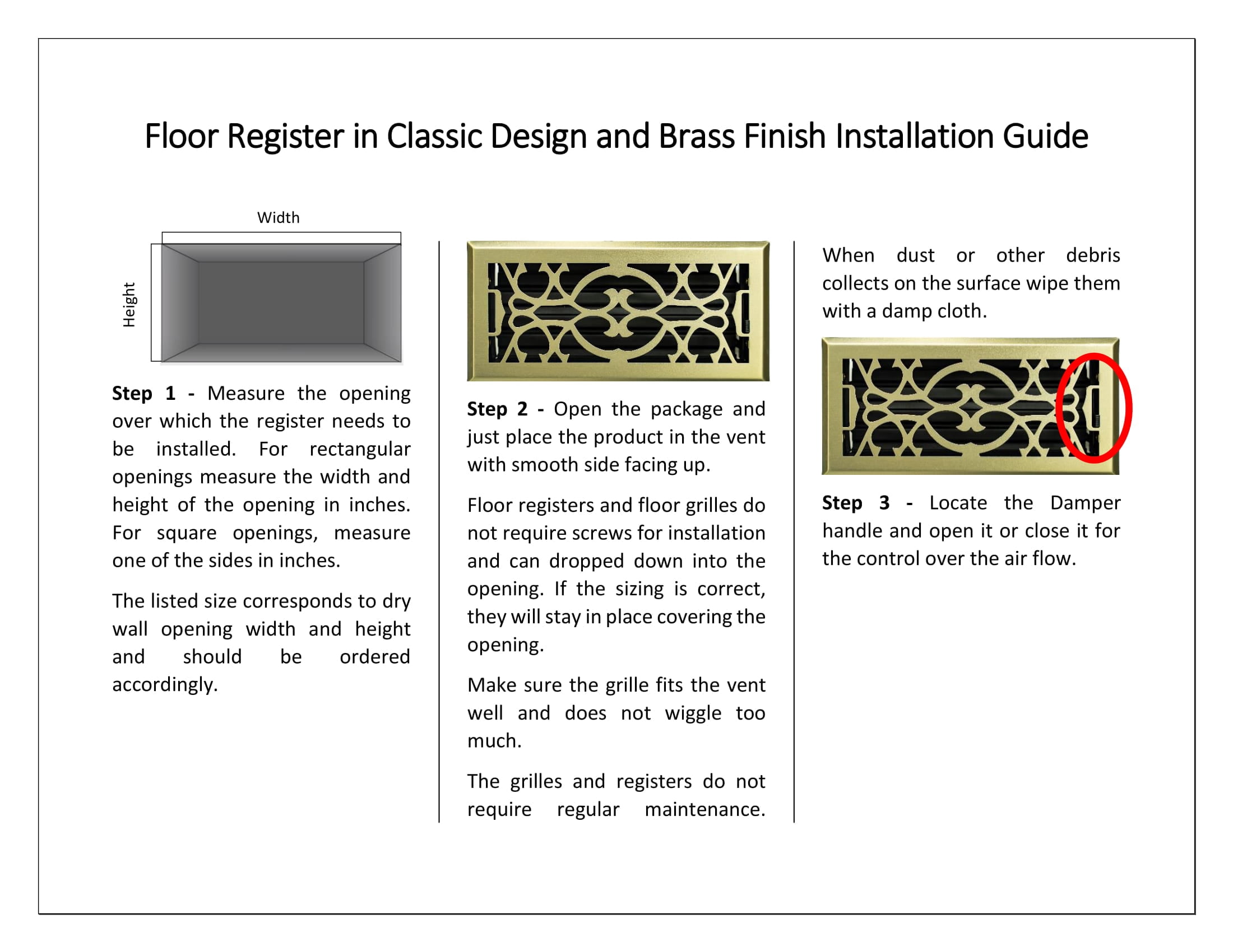 10 in. W x 4 in. H Floor Register in Classic Design and Oiled Bronze for Duct Opening